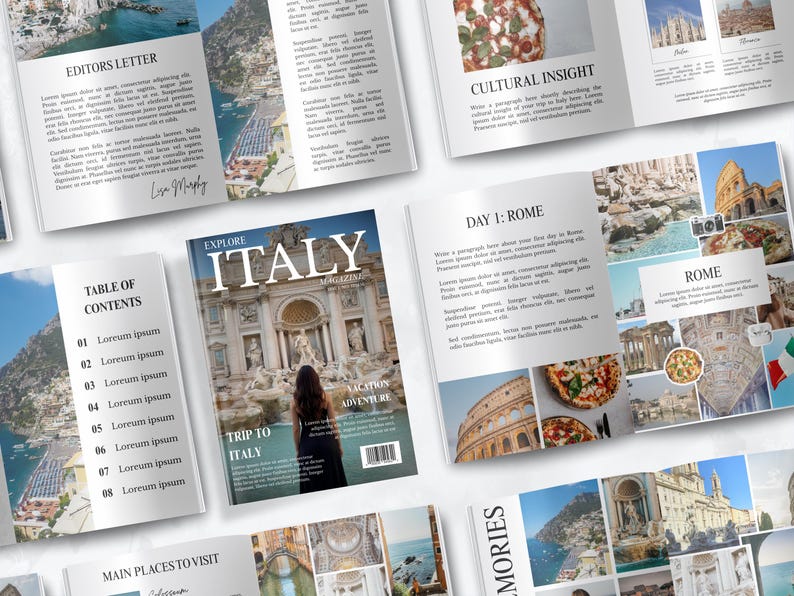 Travel Magazine Template Editable Canva Design Custom Memory Book ...