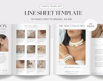 Line Sheet Template Wholesale Catalogue Design Product Price List Editable Business Catalog Printable Digital Download Seller Tool Shops