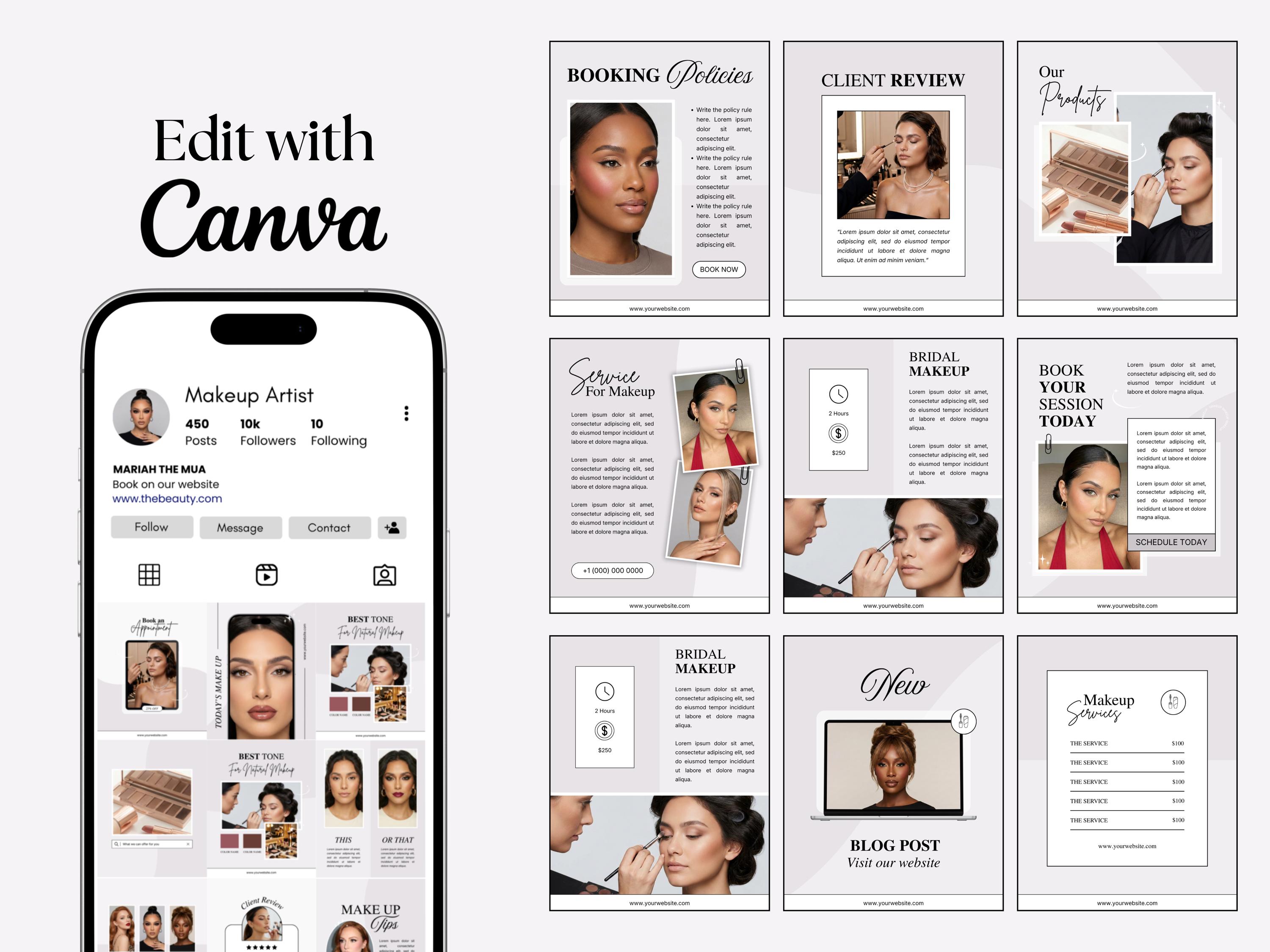 Makeup Artist Instagram Post Templates Beauty Skincare Instagram ...