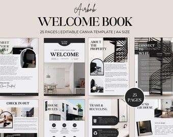 Airbnb Welcome Book Template VRBO Welcome Book Vacation Rental Guide House Host Manual Guest Book Printable Digital Download Bundle