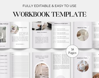 Plantilla de cuaderno de trabajo para coaching, cuaderno de trabajo empresarial, guía de curso editable, descarga digital, plantilla de hoja de trabajo para coaches en línea
