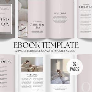 82 Page Ebook Canva Template, Business Template,  Workbook Template, Editable Template, Course Template, Marketing Template, Worksheet