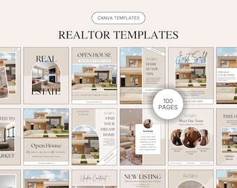 Real Estate Instagram Post Templates Luxury Realtor Canva Social Media Editable Real Estate Post Digital Download For Real Estate Agent