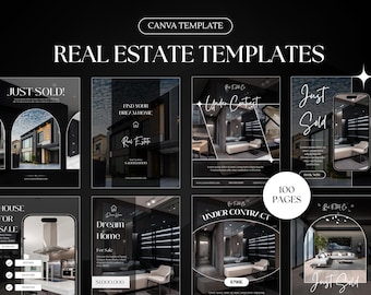 Real Estate Instagram Post Templates Luxury Realtor Templates Canva Template Real Estate Post Set Printable Digital Download for Agents