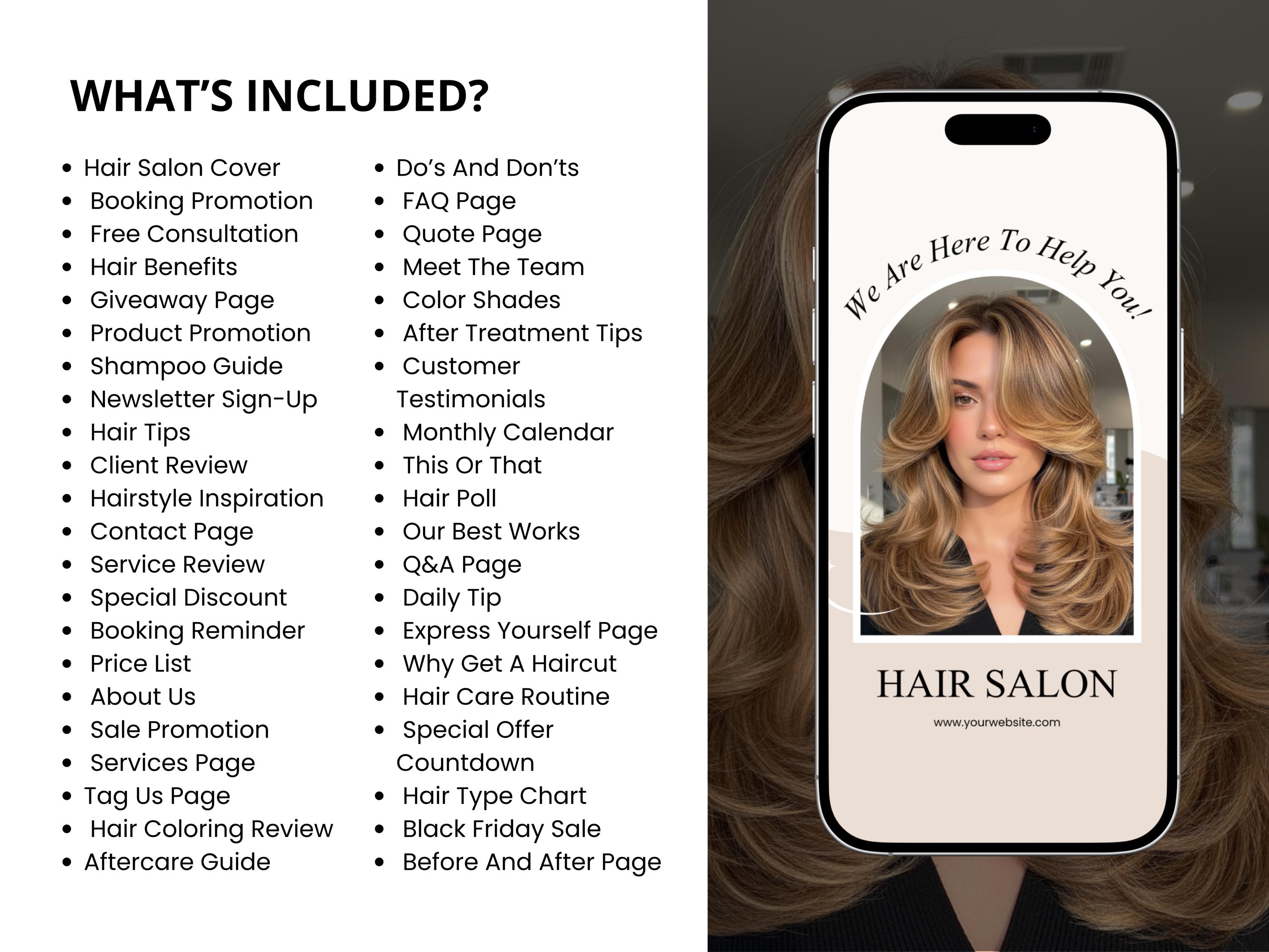 Hair Salon Instagram Templates Hairdresser Social Media Canva Editable ...