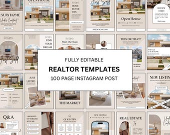 Luxury Real Estate Canva Template for Realtors Instagram Posts Editable Template Property Marketing Design Digital Download For Business