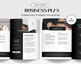Business Plan Template Startup Workbook Marketing Plan Guide Canva Template Printable Business Planner Digital Download for Entrepreneurs