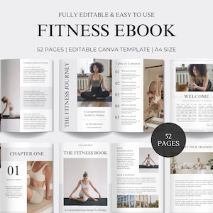 Fitness Ebook Template Workout Program Wellness Guide Yoga Training Plan Printable Digital Download Personal Training Gym Book for Coaches