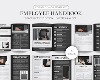 Employee Handbook Template Employee Welcome Packet Onboarding Guide Training Manual Printable Digital Download New Employee HR Template