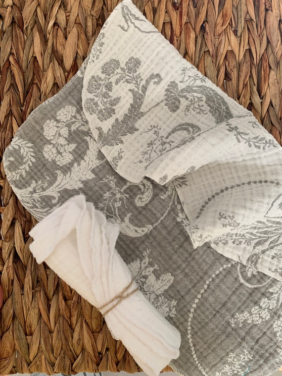 Organic Cotton Muslin Washcloths: 4-Layer Baby Wipes, Family Cloth