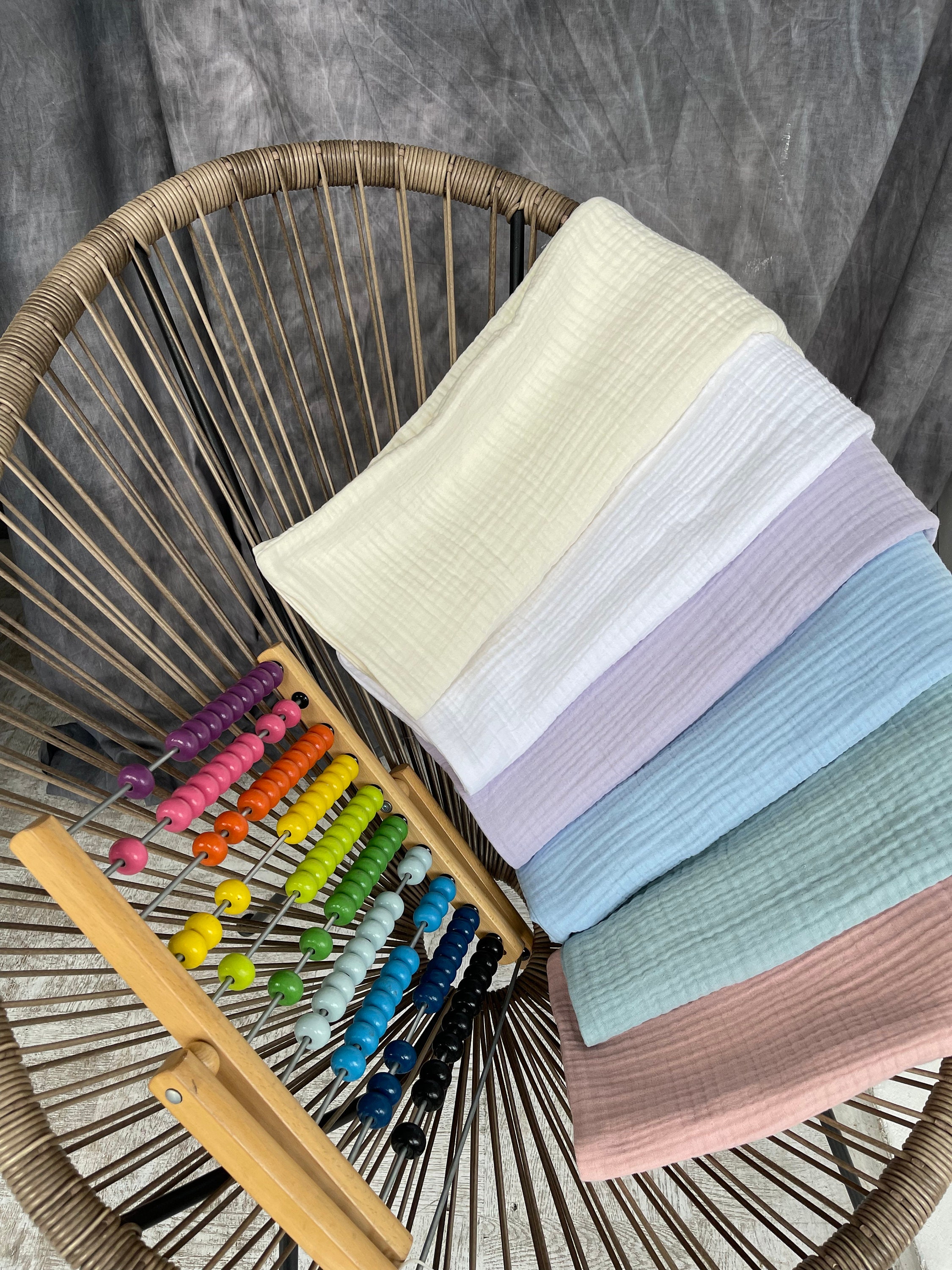 Natural GOTS Certified Soft Breathable Muslin Crib Sheets/Neutral Organic 4 layer Gauze Cotton Fabric Oeko-Tex Crib Bedding/ Burping Clothes