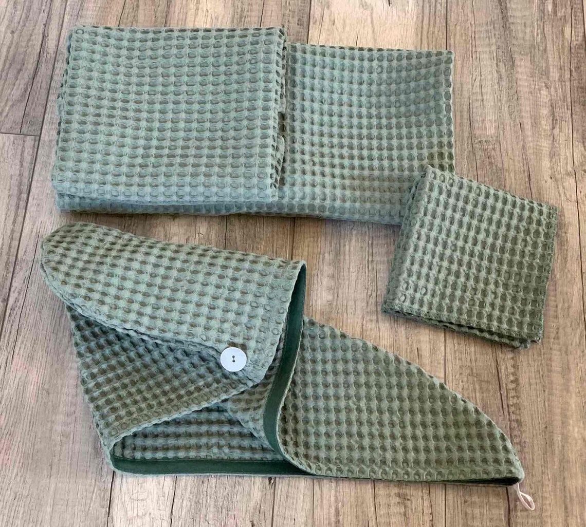 Hair Towel Wrap Hair Plopping Towel Waffle Hand Bath Washcloth Etsy