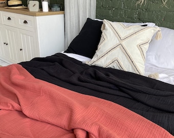 Coperta in garza di mussola di cotone biologico: misure King, Queen, Twin