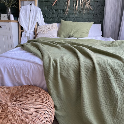 Muslin Gauze Adult Blanket Cotton Gauze Throw Bedspread KING Etsy