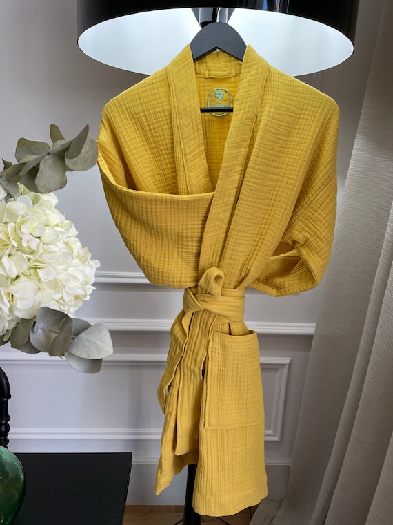Mustard yellow dressing gown discount