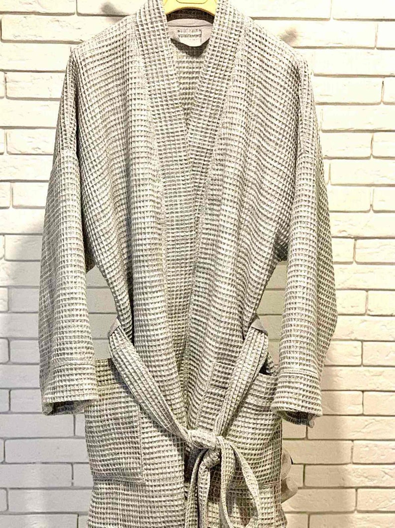 Waffle Weave Robe for Men Bathrobe/ Kimono... Lightweight Etsy
