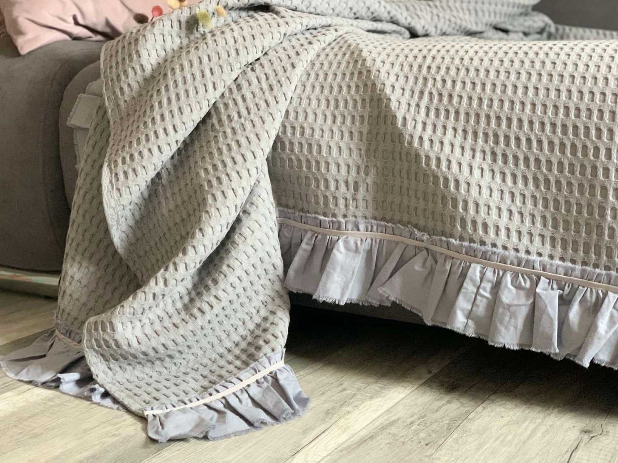 Waffle Cotton Blanket Queen King Size Organic Woven Blanket Etsy