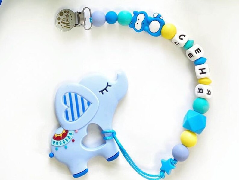Baby pacifier clip holder with baby name food grade silicone Etsy