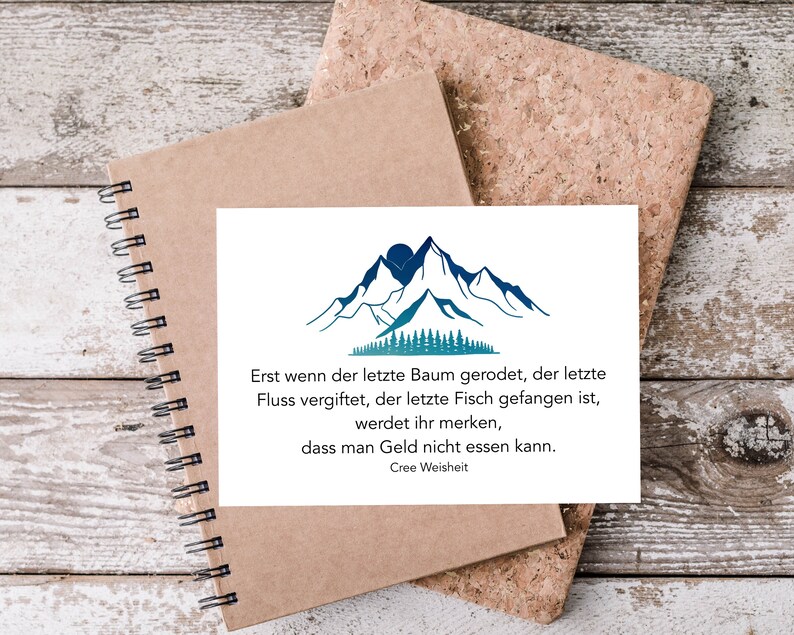 Erst Wenn Der Letzte Baum Gerodet Ist Cree Proverb in GERMAN Etsy