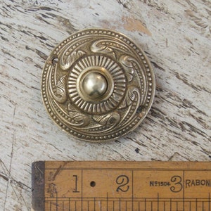 ROCOCCO \ Antique Style Solid Brass Door Bell Press \ Rustic Industrial Door Furniture