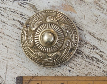 ROCOCCO \ Antique Style Solid Brass Door Bell Press \ Rustic Industrial Door Furniture