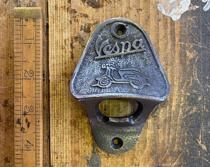 VESPA \ Cast Iron Wall Mounted Bottle Opener \ Vintage Style Home Bar