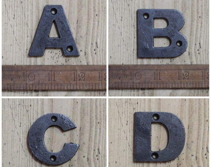 LETTERS & NUMBERS \ Small 50mm Cast Iron \ Room Door Plaque \ Wall Sign \ Vintage \ Industrial \ Restaurant \ Hotel \ Retro Furniture Decor