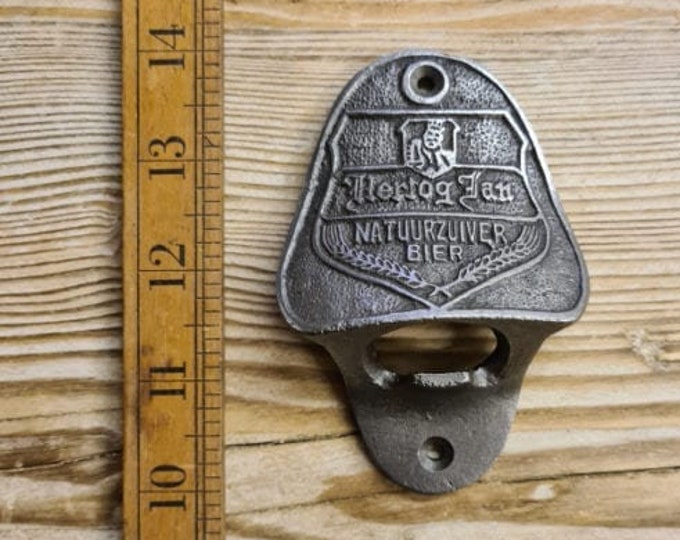 HERTOG JAN \ Cast Iron Wall Mounted Bottle Opener \ Vintage Style Home Bar