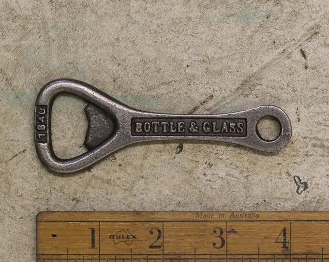 BOTTLE & GLASS \ Cast Iron Handheld Bottle Opener \ Vintage Style Home Bar