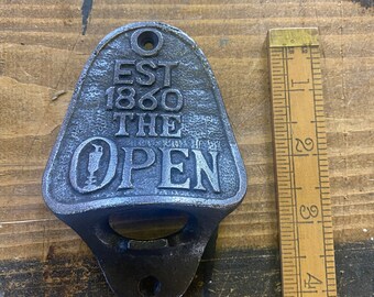 THE OPEN GOLF \ Cast Iron Wall Mounted Bottle Opener \ Vintage Style Home Bar