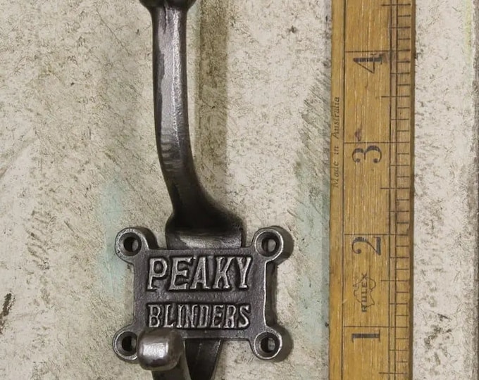 PEAKY BLINDERS \ Cast Iron Double Coat Hook \ Antique Style Rustic Industrial Hooks \ Pack of 1 or 5