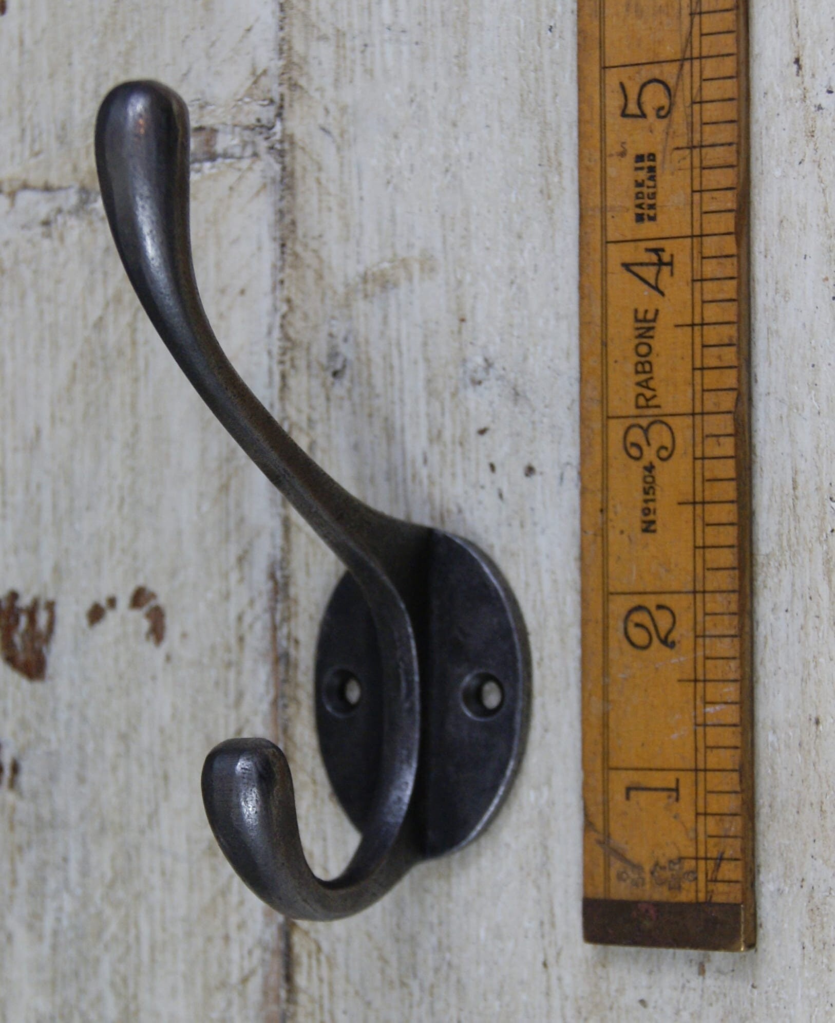 VICTORIAN Cast Iron Double Coat Hook Antique Style Rustic Etsy UK
