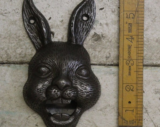 RABBIT / HARE \ Cast Iron Wall Mounted Bottle Opener \ Vintage Style Home Bar