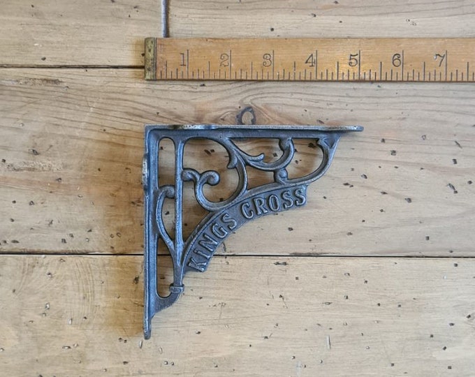PAIR \ KINGS CROSS Cast Iron Shelf Brackets \ Vintage & Antique Style Shelving Supports \