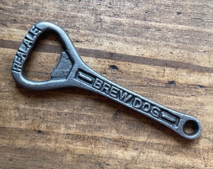 BREW DOG \ Cast Iron Handheld Bottle Opener \ Vintage Style Home Bar