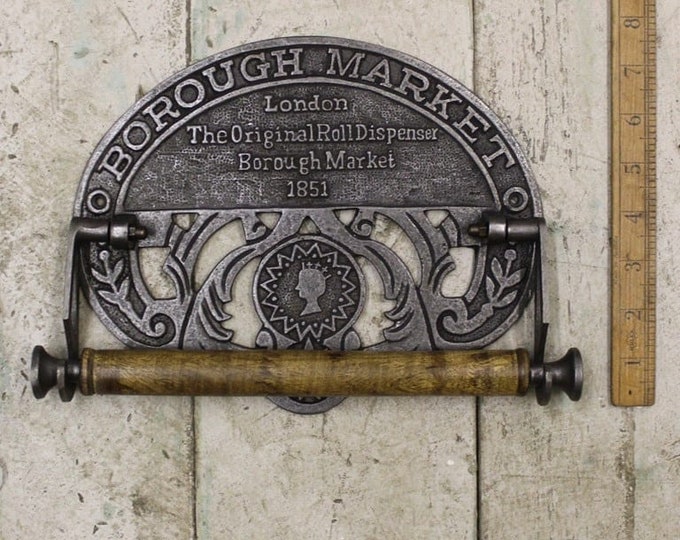 BOROUGH MARKET \ Antique Style Kitchen Roll Holder \ Rustic Industrial Homeware and Decor