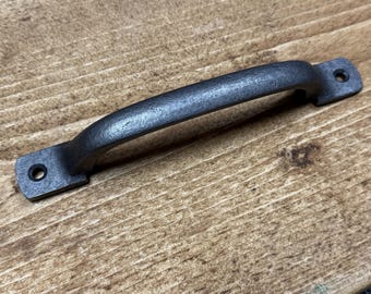 LARGE D HANDLE \ 185mm Cast Iron Door Pull Sash Handle \ Rustic Industrial Drawer Knob \ Pack of 1 or 10