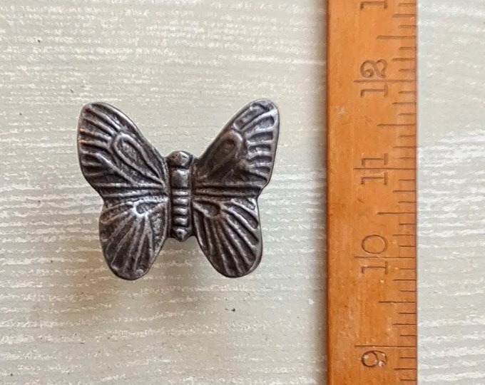 BUTTERFLY \ Cast Iron Antique Style Cabinet Knob \ Industrial Cupboard Drawer Handle