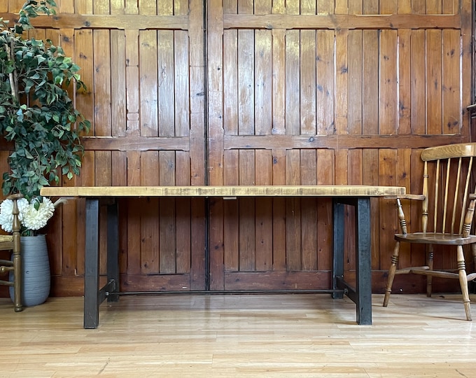 Super Rustic Farmhouse Style Chunky Kitchen Table \ Large Industrial Table From A Woodworking Shop