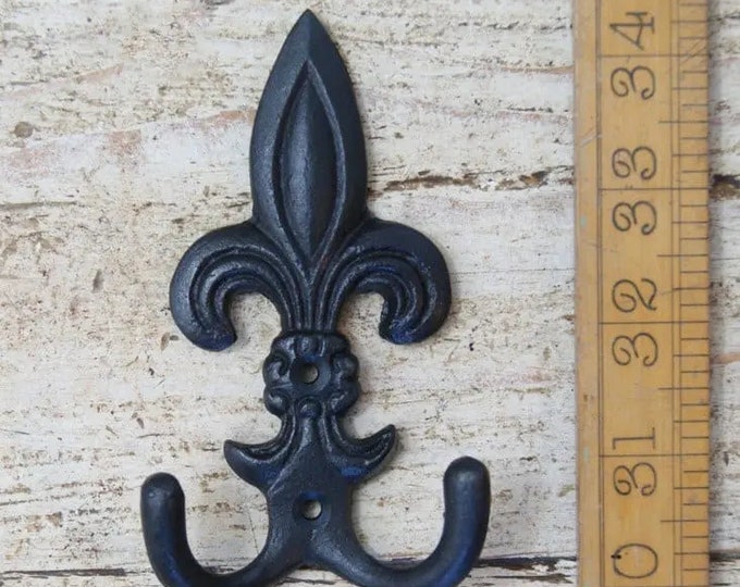 HERALDRY \ Cast Iron Coat Hook \ Antique Style Rustic Industrial Hooks \ Pack of 1 or 5 \