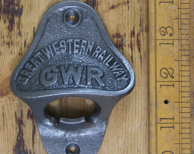 GWR Great Western Railway \ Cast Iron Wall Mounted Bottle Opener \ Vintage Style Home Bar