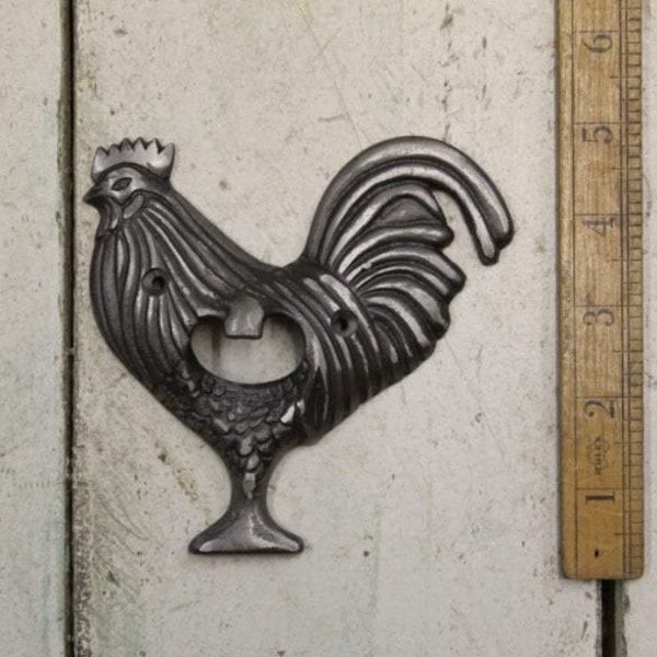 COCKEREL CHICKEN \ Cast Iron Wall Mounted Bottle Opener \ Vintage Style Home Bar