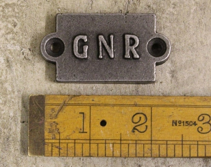 Small GNR Cast Iron Room Door Plaque, Sign, Rustic, Vintage Style, Industrial, Great Northern Railway