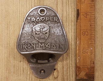 IRON MAIDEN \\ TROOPER \\ Cast Iron Wall Mounted Bottle Opener \\ Bar \\ Hotel \\ Pub \\ Antique \\ Vintage \\ gift \\ Home Bar \\