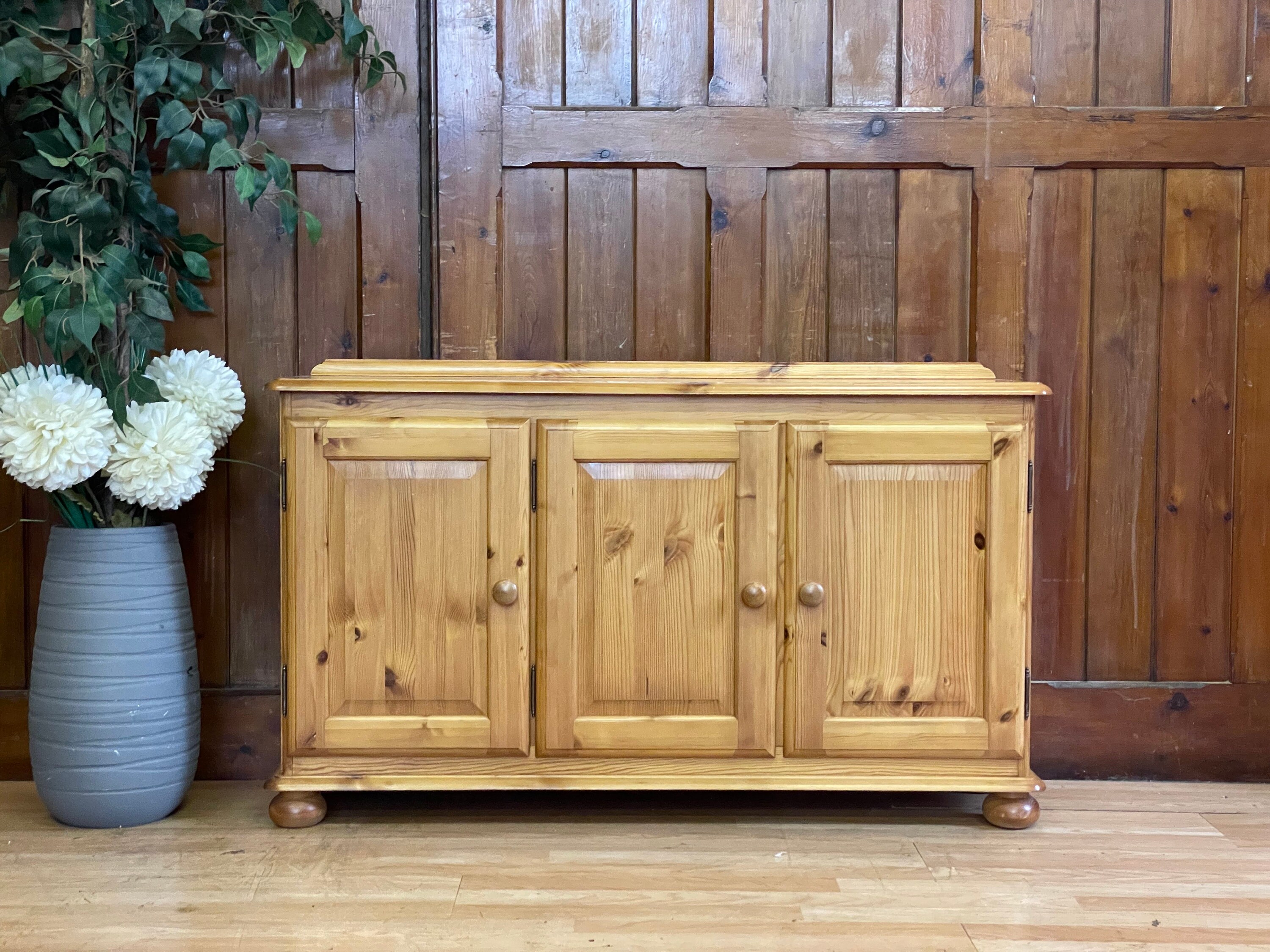 Low Petite Pine Sideboard Farmhouse Shoe Cupboard Small Window