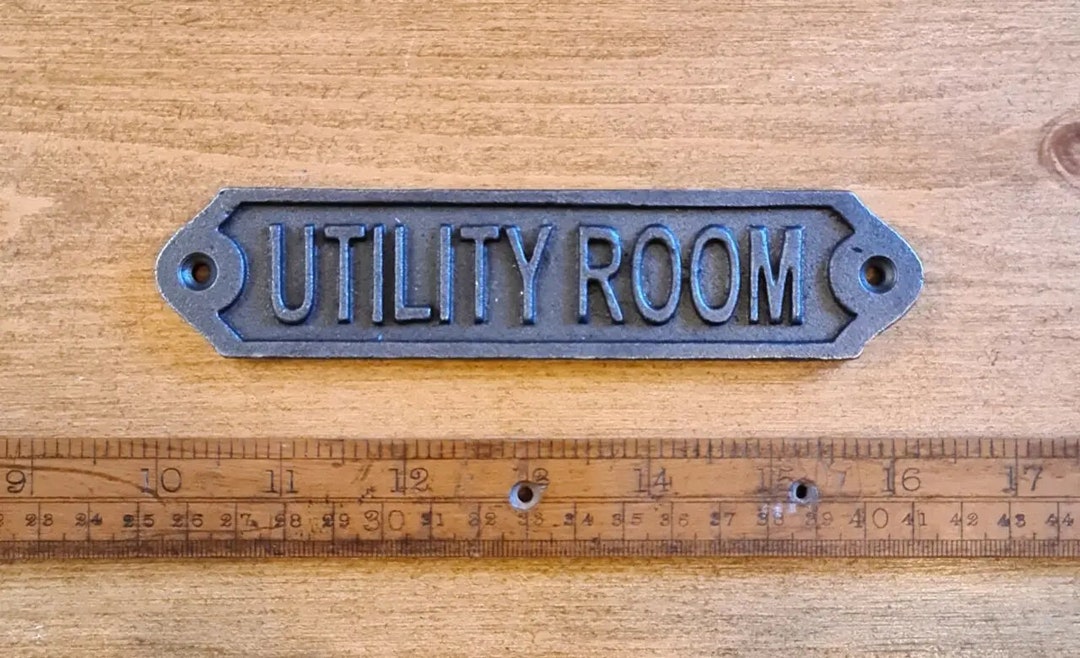 UTILITY ROOM Cast Iron Room Door Plaque Vintage Industrial Wall Sign - Etsy
