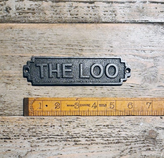 out     ❁toilet♪ドアプレート❁∗︎*゜ THE LOO: Cast Iron Toilet Bathroom Door Plaque Wall Sign - Vintage