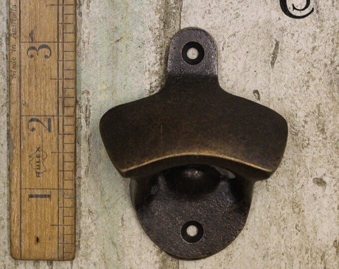 COPPER \\ Cast Iron Wall Mounted Bottle Opener \ Vintage Style Home Bar