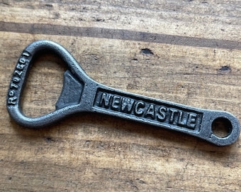 NEWCASTLE BROWN ALE \ Cast Iron Handheld Bottle Opener \ Vintage Style Home Bar