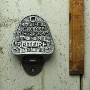 SPITFIRE KENTISH ALE \ Cast Iron Wall Mounted Bottle Opener \ Vintage Style Home Bar